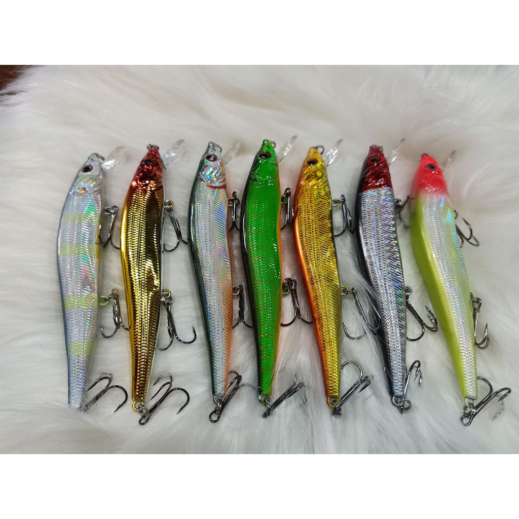 Mồi Câu Cá Giả Minnow Plus one mỏ ngắn Hirushima HKN Fishing chuyên câu chẽm nhồng hồng miêu
