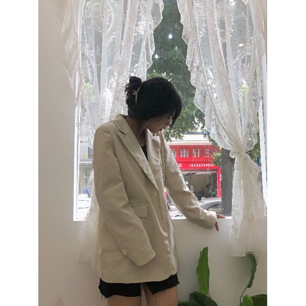 (ORDER -sẵn be XL) Áo Khoác Blazer nữ trơn form rộng mùa xuân thu phong cách hàn quốc retro 2022(kèm ảnh thật) | BigBuy360 - bigbuy360.vn
