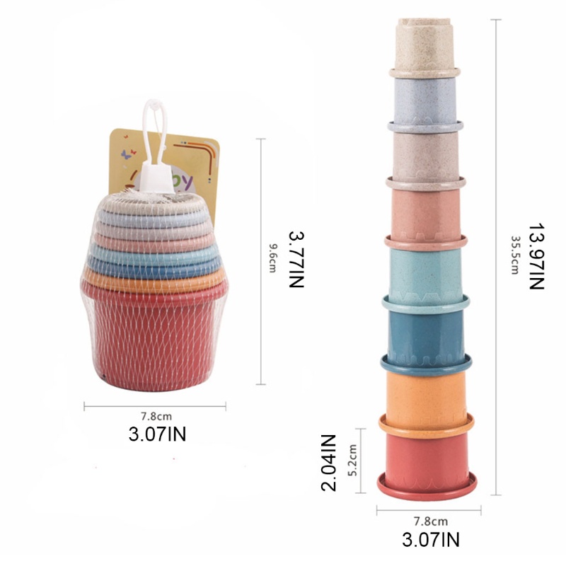 Bộ Đồ Chơi Cốc Xếp Chồng Chồng Lên Nhau Không Độc Hại Chất Lượng Cao