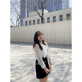 Sơ mi voan bồng thắt nơ (ảnh thật)