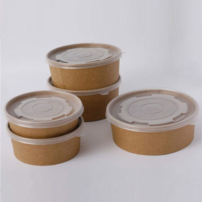 Set 10 Tô giấy Kraft 750ml - 1000ml + nắp PET
