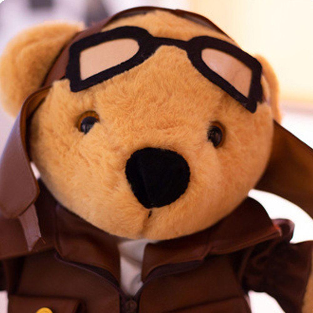 ANEMONE Gấu Bông Mềm Mại Đeo Kính Mắt Hình Phi Công Dễ Thương Cho Bé
