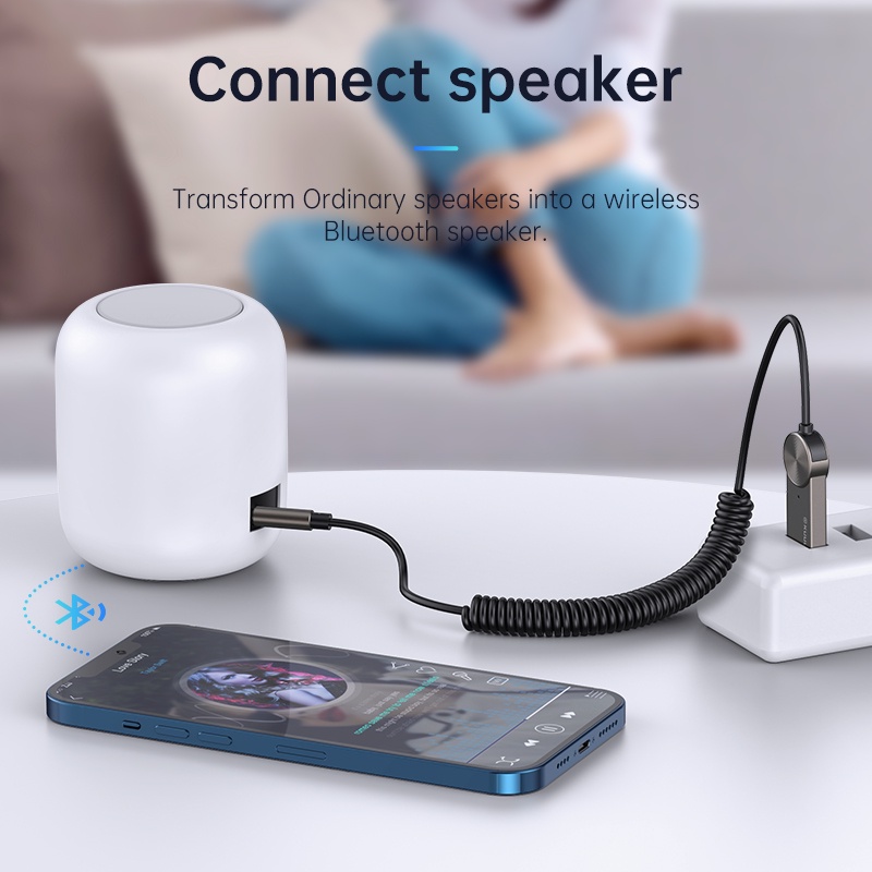 Đầu Thu Phát AUX Kuulaa KL-YP05 Bluetooth 5.0 Kết Nối Điện Thoại Di Động Nghe Nhạc Tiện Lợi Cho Xe Hơi