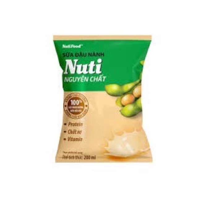 Sữa đậu nành nuti canxi/nguyên chất bịch