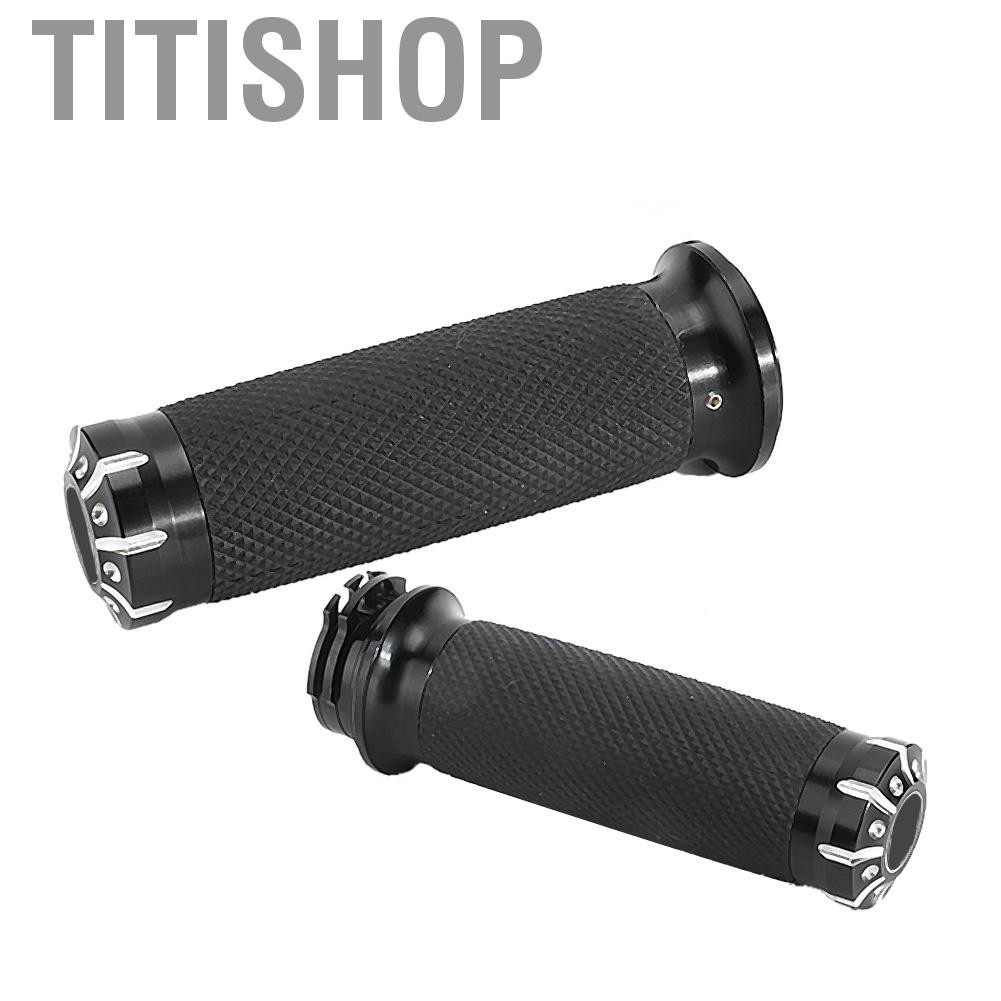 Titishop 2Pcs Stainless Steel Motorcycle Handle Bar Grips End Fit For VRSC XL XR 1996-