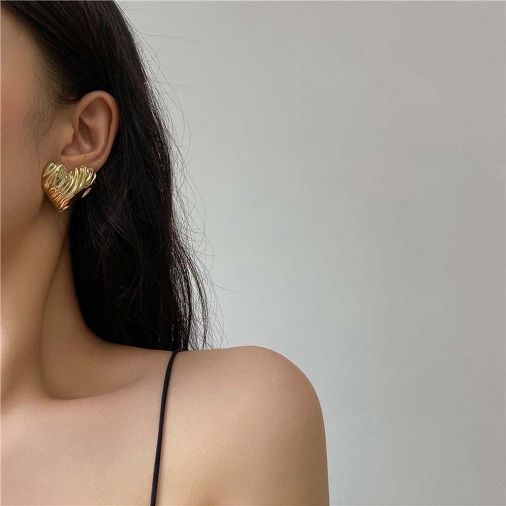 Bông tai hình trái tim bằng hợp kim nhiều màu sắc phong cách Hàn Quốc thời trang cho nữ