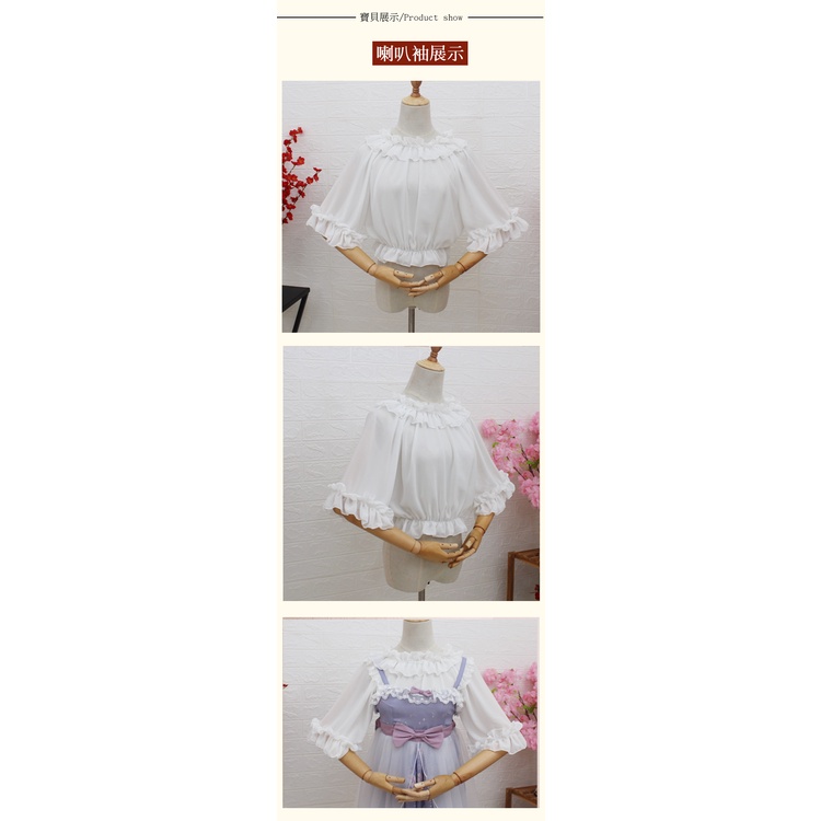 Sẵn -Aó sơ mi tay ngắn kết hợp cùng JSK lolita