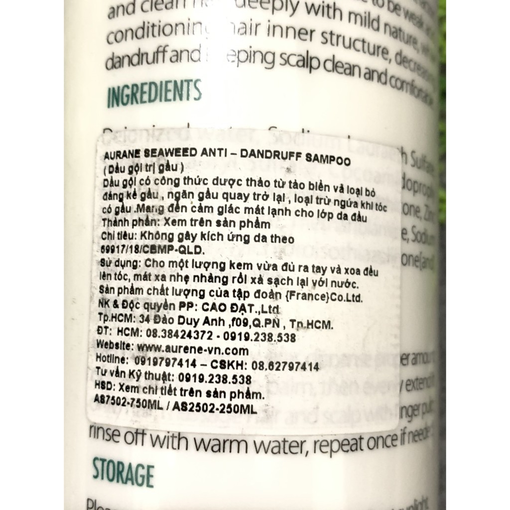 ( giá sĩ )dầu gội aurane màu hông phục hồi tóc 750ml của pháp