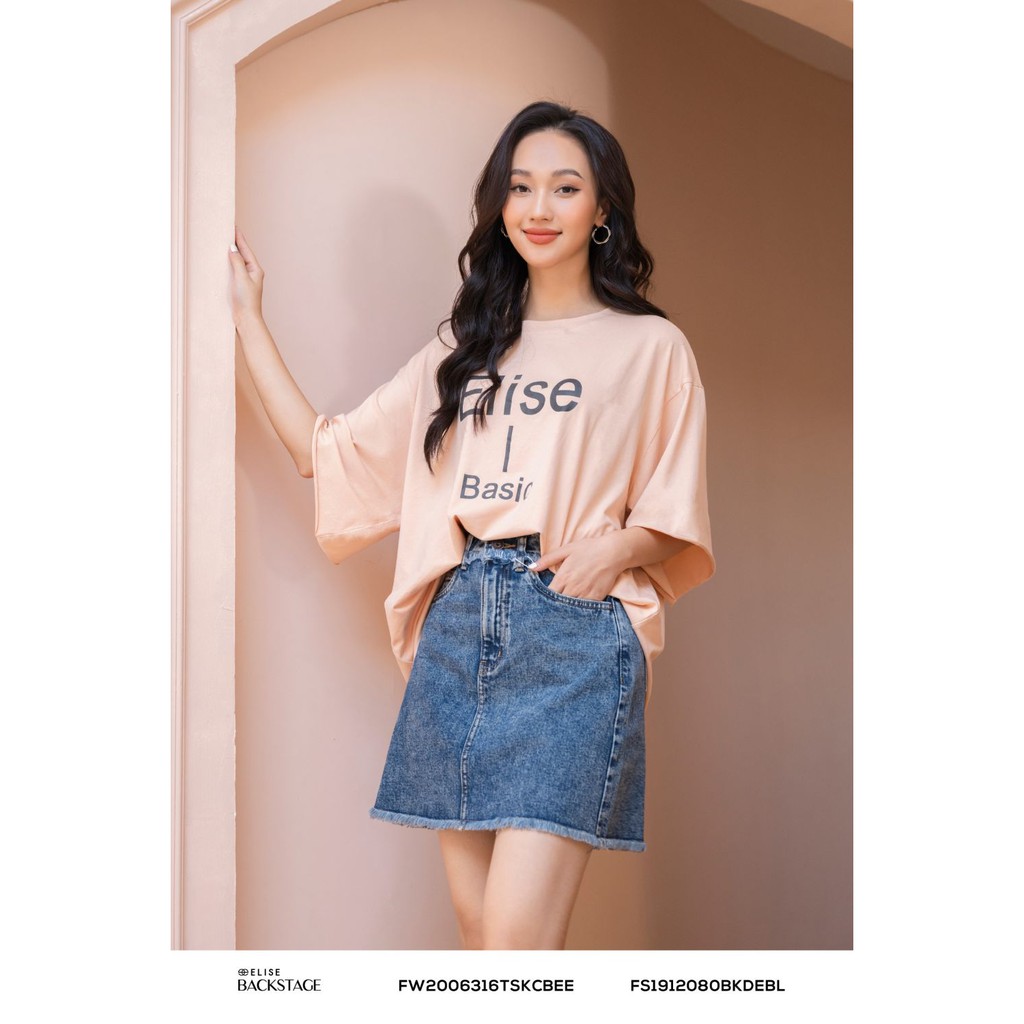 [Mã WABRLOW5 giảm 15% đơn 300K] Chân váy jeans xanh rua cạp Elise | BigBuy360 - bigbuy360.vn