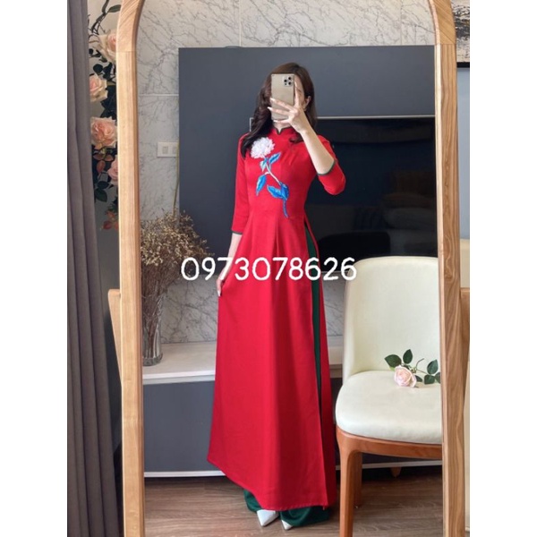 🥰 Áo dài lụa thêu cao cấp đẹp mềm mại co giãn nhẹ nhàng hàng thiết kế chuẩn đẹp