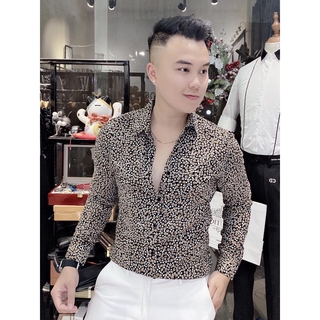 Top model men wear Áo sơ mi nam tay dài thời trang đi tiệc đi chới 2022 HOA NHÍ rất đẹp