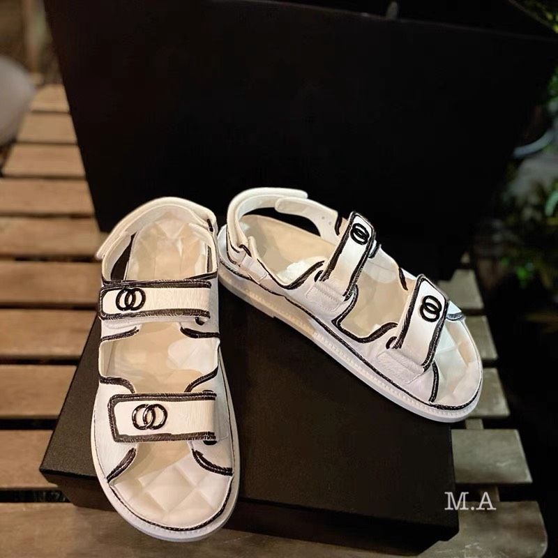 x Sandal Trắng 2p Quai Dán Đế Bằng Cn Dệt Mềm Êm Fullbox Bill Túi Cao Cấp