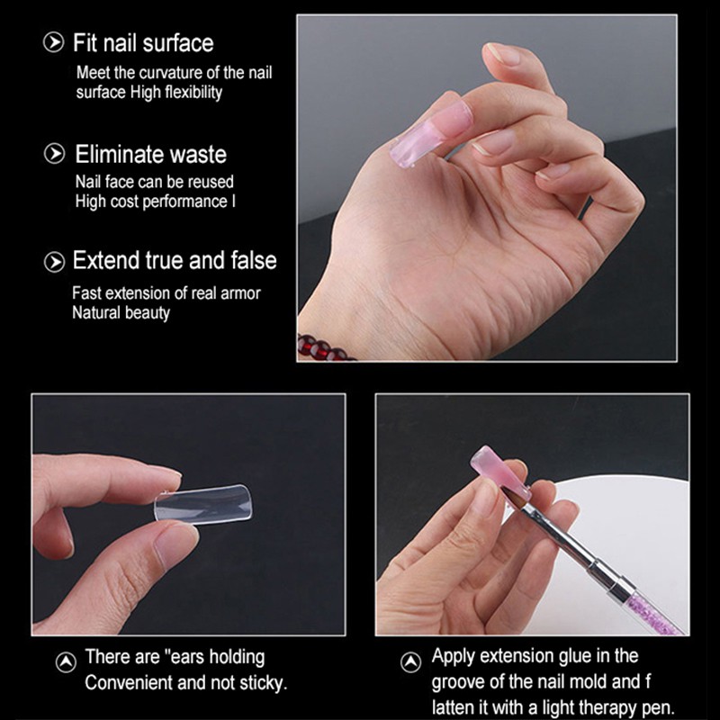 【Hàng Hot】 Set 100pc móng tay nhân tạo kèm keo dán móng tay giả họa tiết bắt mắt chống thấm nước | BigBuy360 - bigbuy360.vn