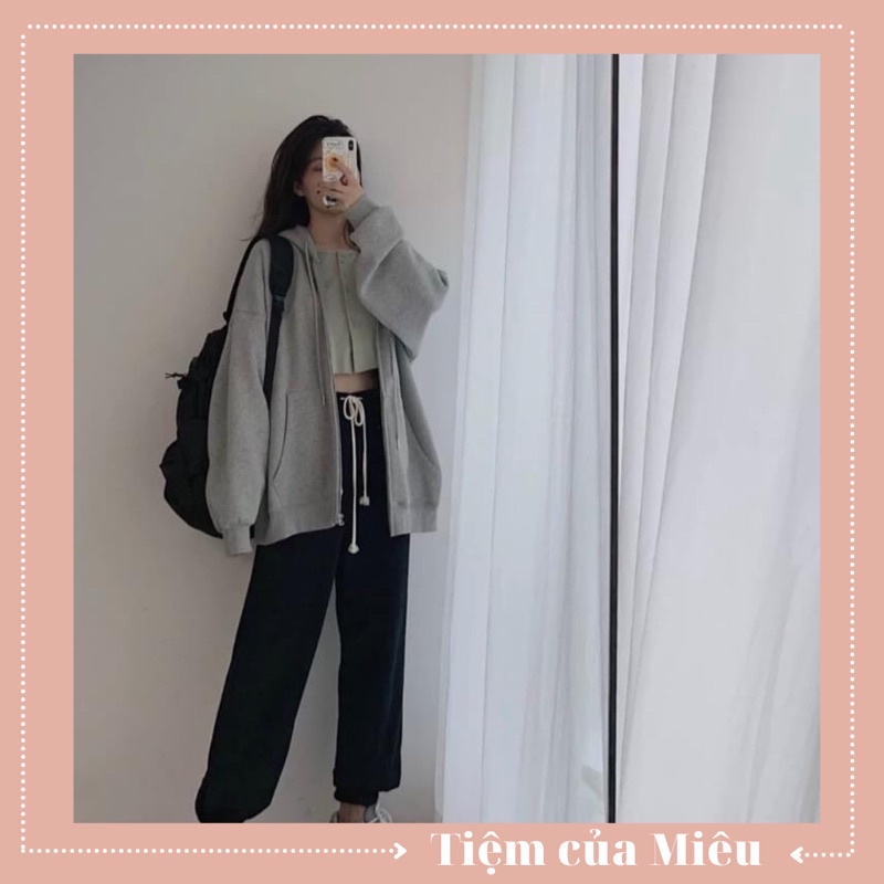 [Mã 55FASHIONSALE1 giảm 10K đơn 50K] ÁO KHOÁC NỈ ZIP TRƠN TIỆM CỦA MIÊU (kèm ảnh thật)