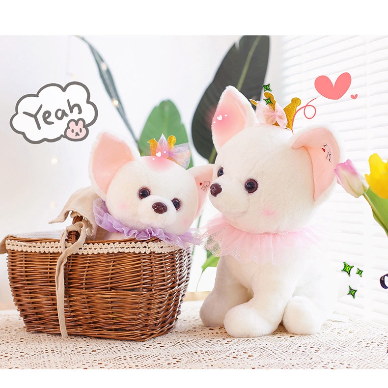 Thú Nhồi Bông Hình Chú Chó Đội Vương Miện Siêu Mềm Dễ Thương Cho Bé Gái