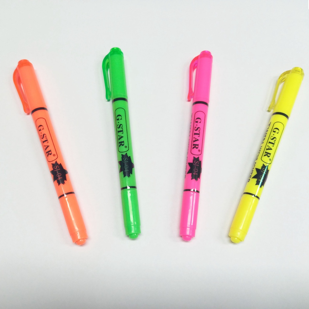 Bút Dạ Quang 2 Đầu G-Star SJ-04 - Bút Highlight 2 Đầu Mini G-Star (Vàng / Hồng / Xanh lá / Cam)