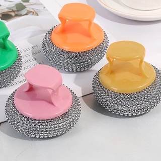 Cọ xoong chảo nồi có núm cầm nhựa ngắn