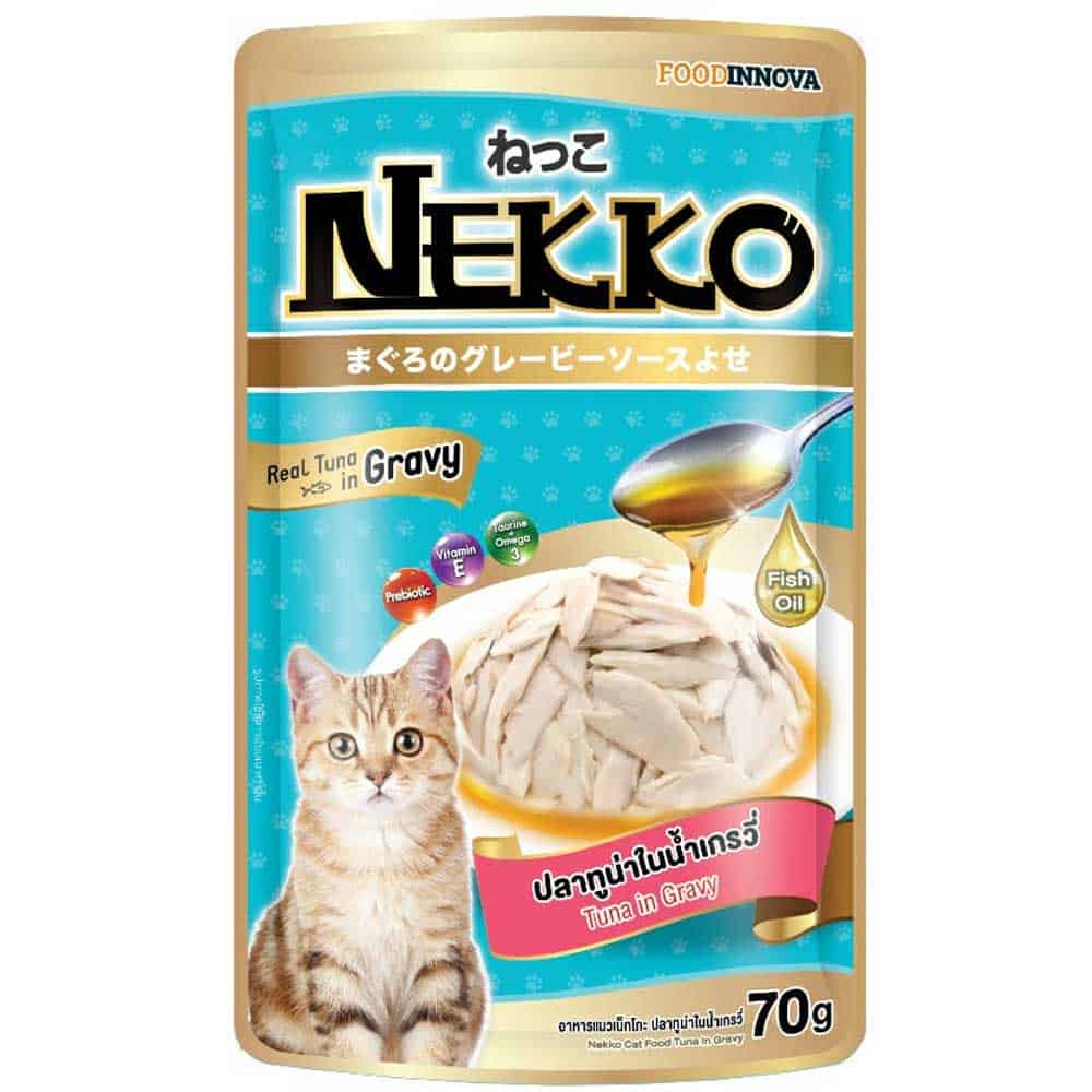 12 gói thức ăn cho mèo NEKKO JELLY, GRAVY, MÈO CON 70g (mix vị ngẫu nhiên)