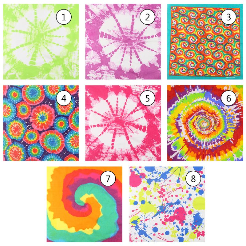 Xiangbao Khăn Choàng Cổ Vuông Họa Tiết Màu Nhuộm Gradient Phong Cách Bohemian