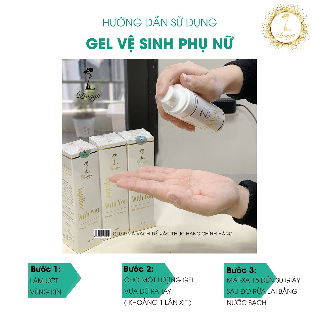 [CHÍNH HÃNG] Dung dịch vệ sinh phụ nữ LINGGII Làm Hồng Và Se Khít hương thơm từ Hoa Cỏ 120ml