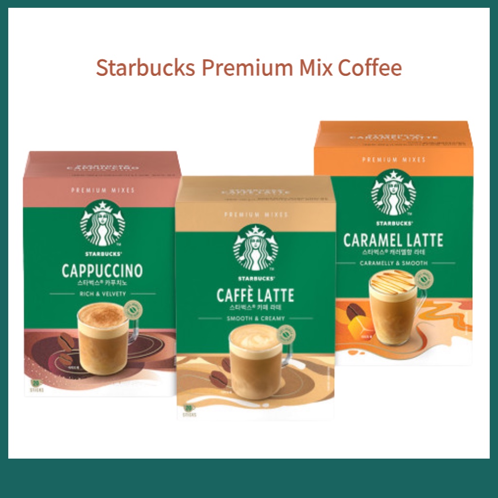 Cà Phê gói STARBUCKS Caffe Latte premium mixes SMOOTH & CREAMY 14G X 20 ea bill Hàn