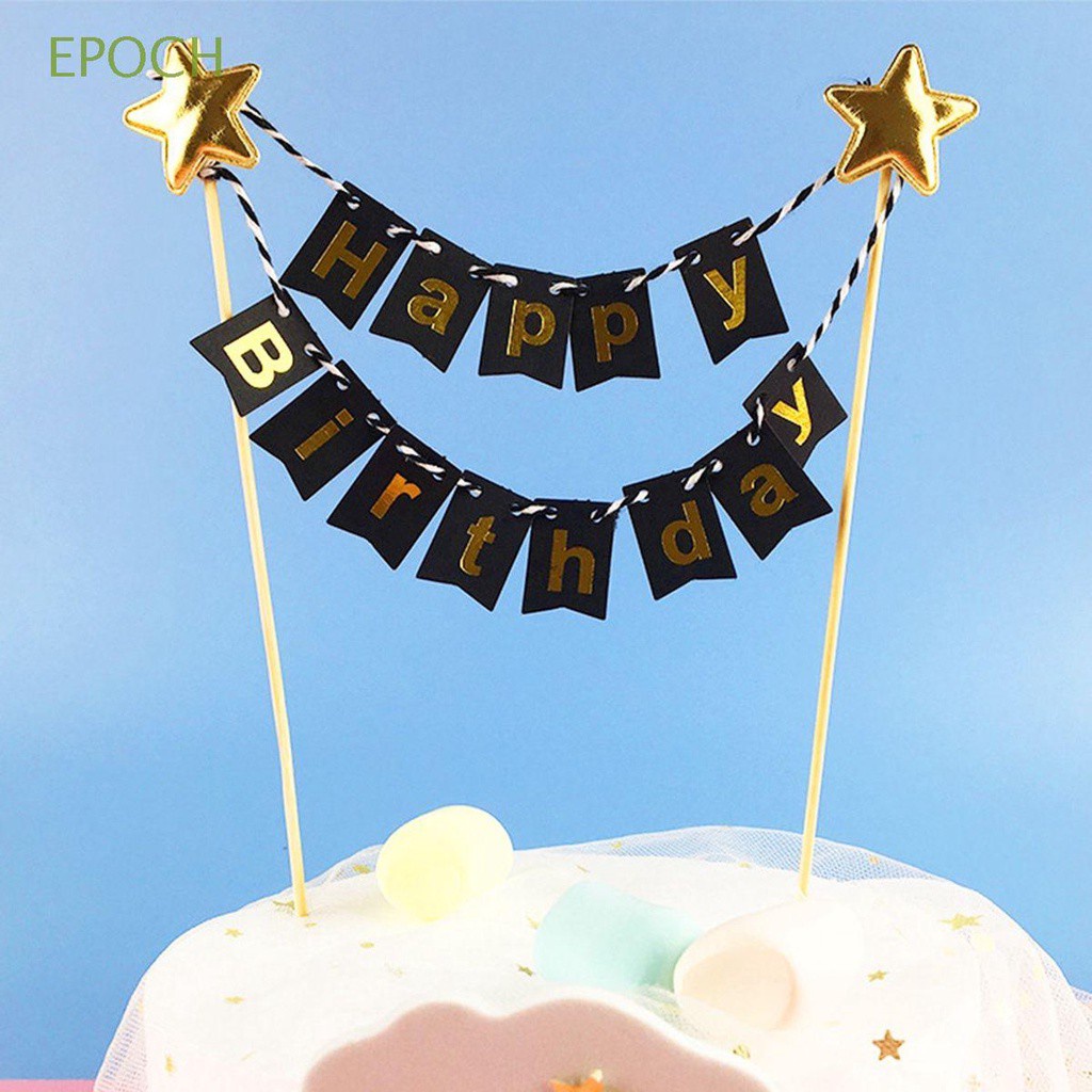 Epoch Cờ Trang Trí Bánh Kem Sinh Nhật Nhiều Màu Dành Cho Bé Trai Gái