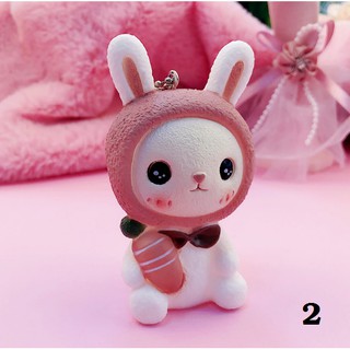 Móc khóa Gấu Thỏ đội nón dễ thương