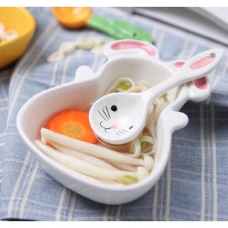 Bát sứ thỏ, cà rốt cho bé ăn dặm