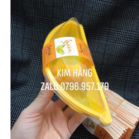 Set 100 hộp bánh hình chuối kèm tag giấy , hộp đựng bánh bông lan hình chuối,...