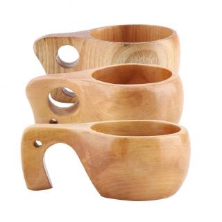 Cốc uống cà phê bằng gỗ tự nhiên có quai cầm