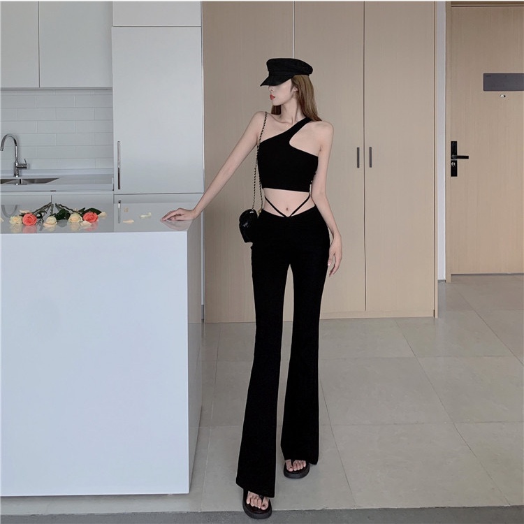 Quần Ống Loe Nữ Dáng Dài Ôm - Quần Legging GOM Cạp Cao Siêu Tôn Dáng Chất Umi Co Dãn 4 Chiều