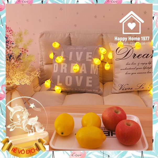 [LHSP30]Đèn led trang trí Happyhome🎁🎁🎁 [SIÊU ĐẸP] 🎁🎁🎁 đèn led nhấp nháy kiểu chuỗi bóng đèn hình con gà