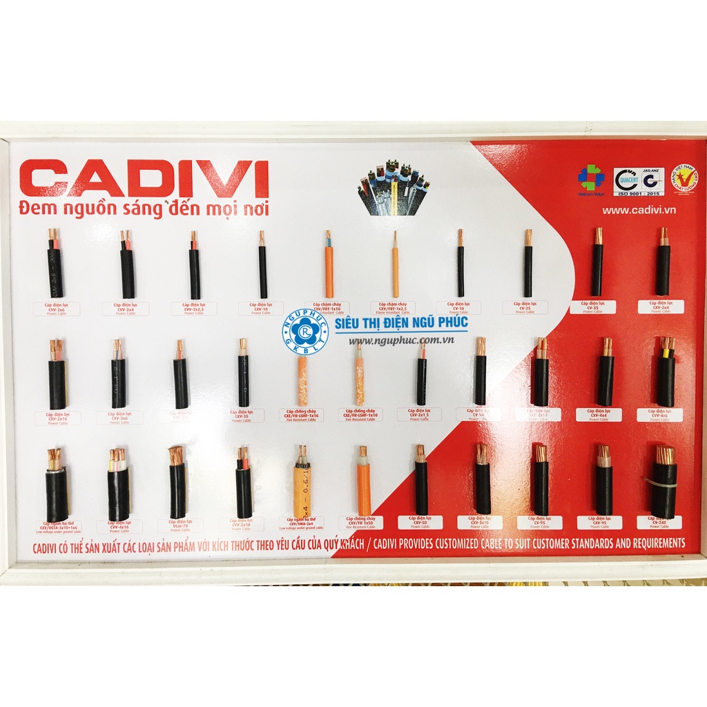 DÂY ĐIỆN ĐƠN CADIVI Vcm 4.0mm - 6.0mm SHOP bán lẻ theo Mét