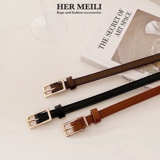 Dây Lưng Bản Nhỏ Mặt Kim Loại Chữ Nhật Đơn Giản Dễ Phối Đồ TL22