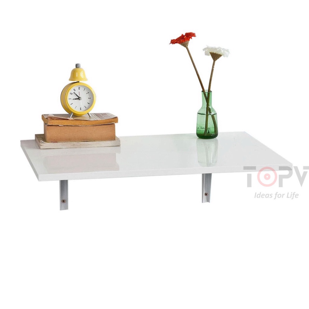 Bàn treo tường gấp gọn gỗ thông minh TopV làm việc bàn học laptop xếp mini gắn tường giá rẻ màu trắng
