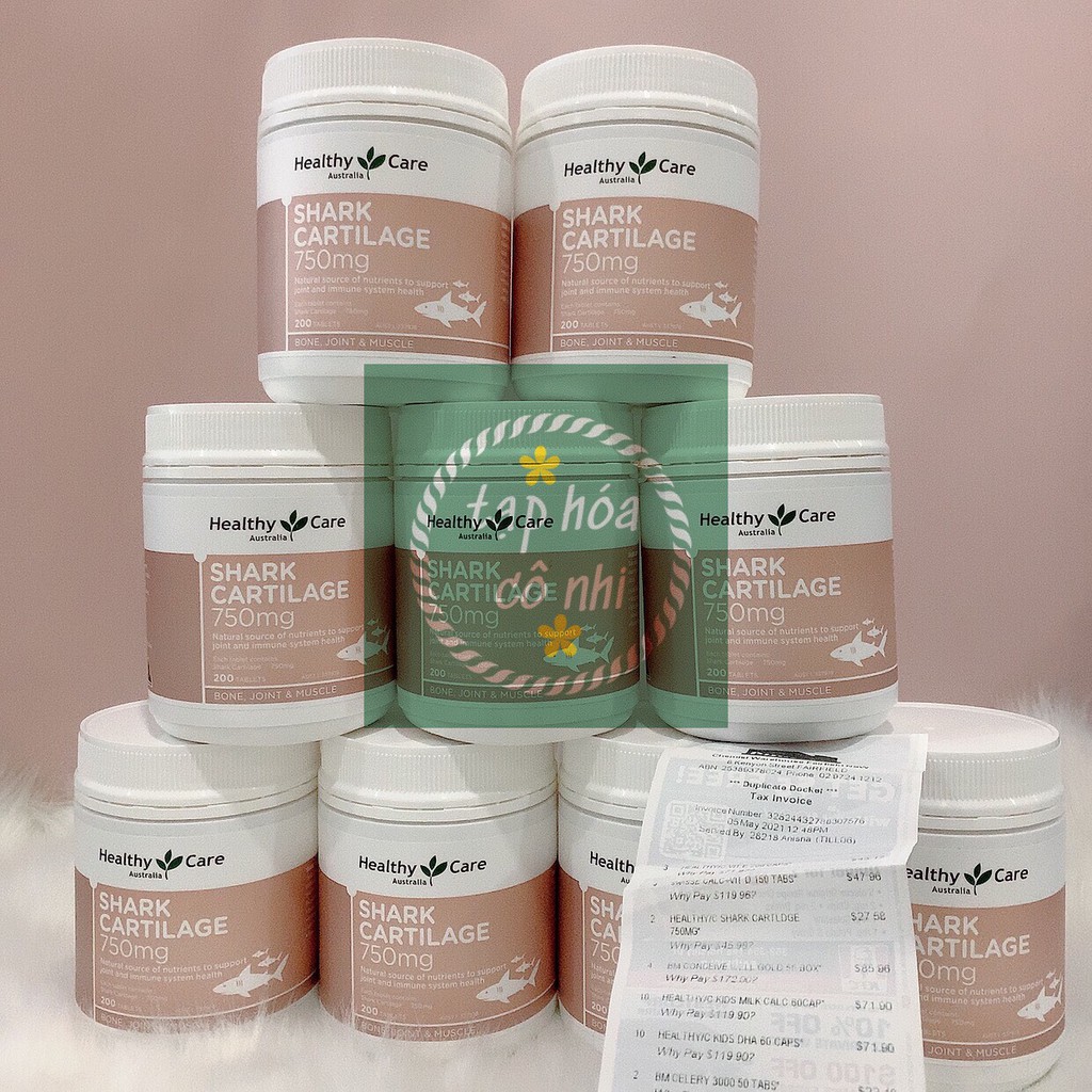 Sụn Vi Cá Mập Healthy Care Shark Cartilage 750mg 200 viên