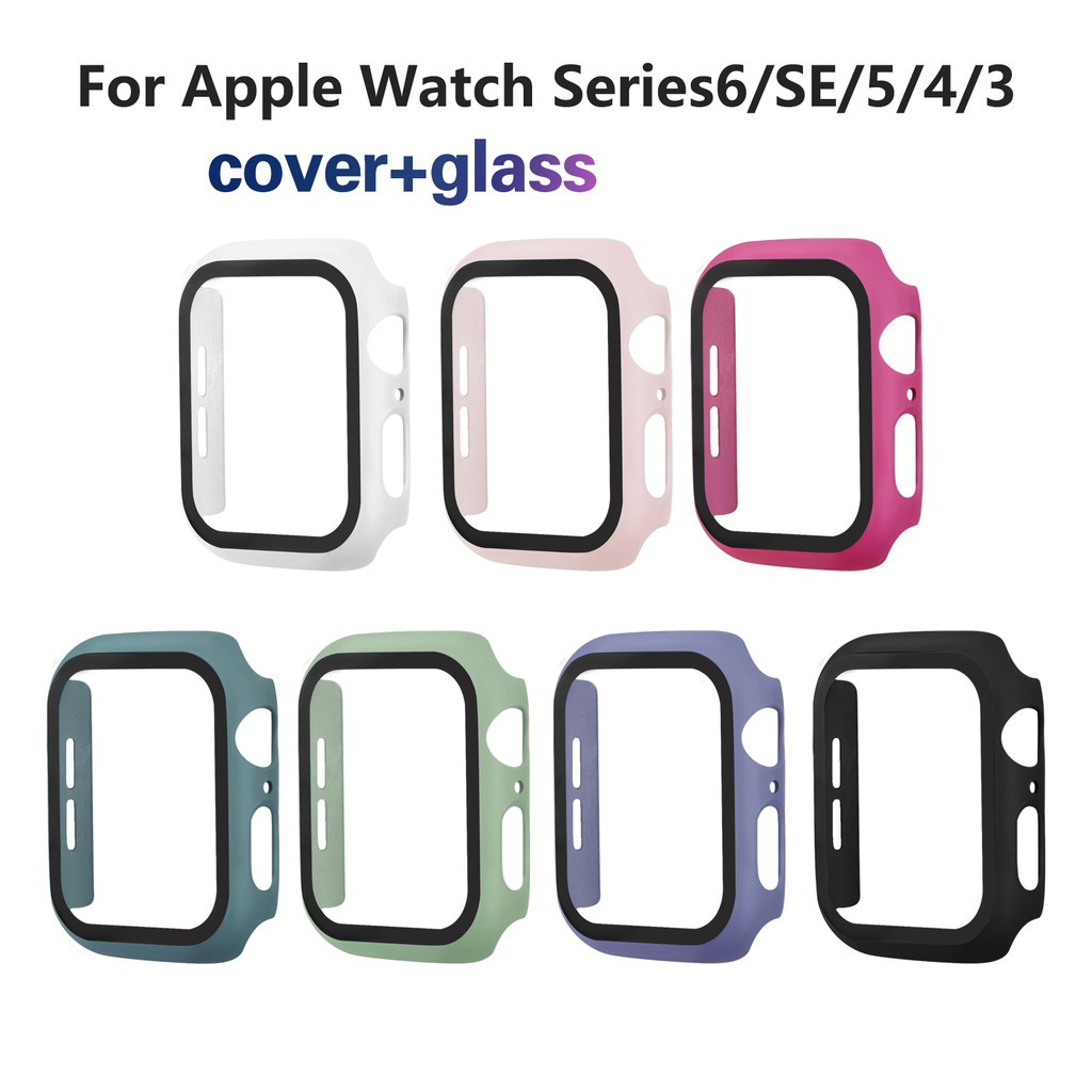 Ốp Khung Kính Cường Lực Bảo Vệ Màn Hình Đồng Hồ Apple Watch Series 6 / 5 / 4 / 3 / 2 / 1 / Se Iwatch 38mm 40mm 42mm 44mm