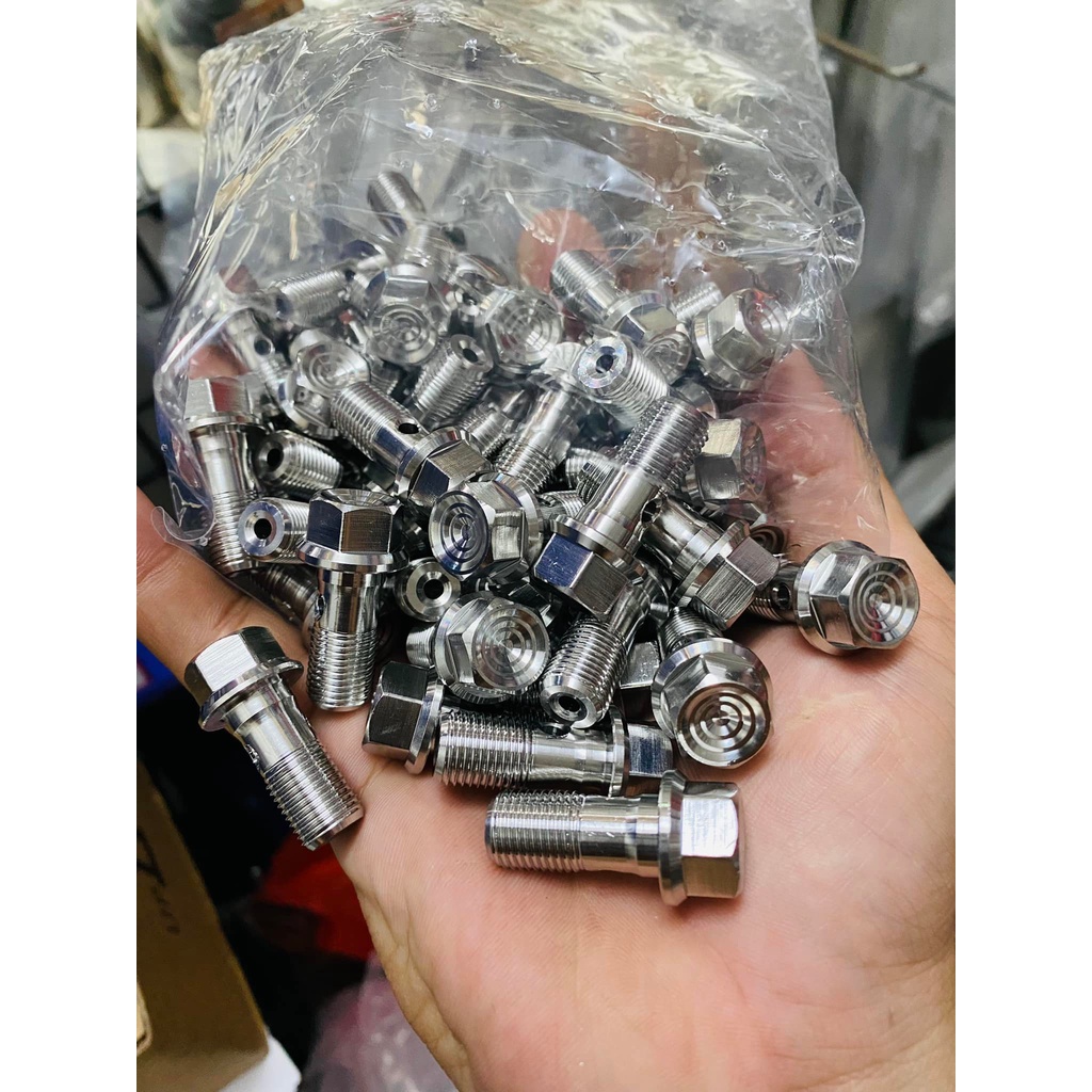 Ốc dầu HEL UK inox 304 gắn heo brembo nissin frando cho các dòng xe trên thị trường
