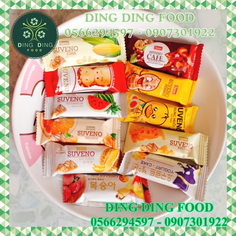 Mới -  500g Tổng Hợp Các Vị Bánh Sữa Chua Xốp Giòn Suveno Mix Vị, Bánh Xốp Thiên Thảo, Ăn Vặt Siêu Ngon, DING DING FOOD