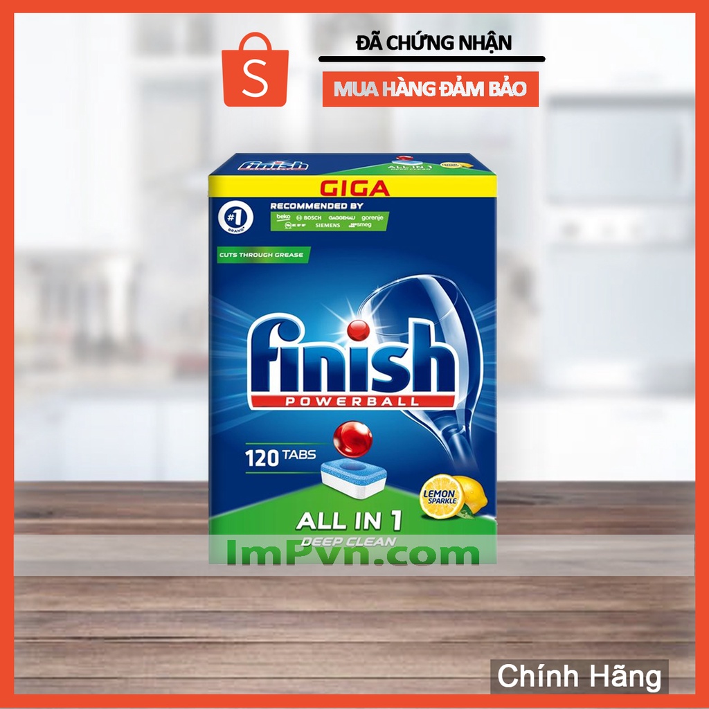 Viên rửa bát Finish All in One 90 viên (120 viên) hương chanh dành cho máy rửa chén bát