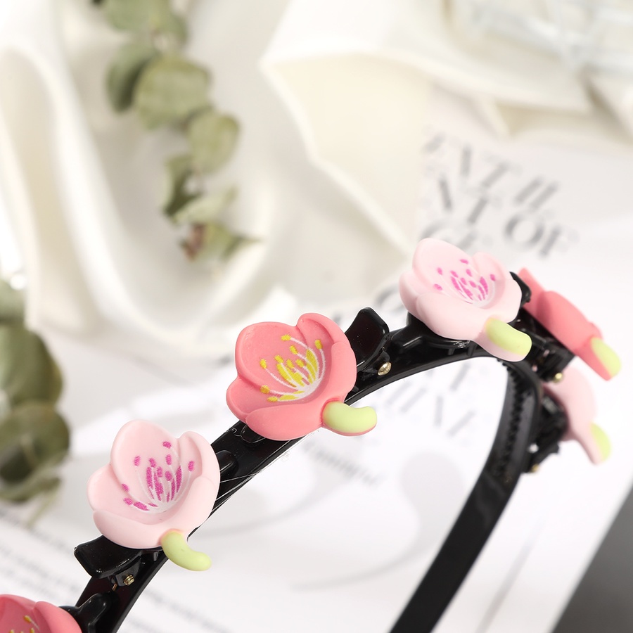 Băng Đô Cài Tóc Bằng Nhựa Đính Hoa Thời Trang Hàn Quốc Cho Nữ