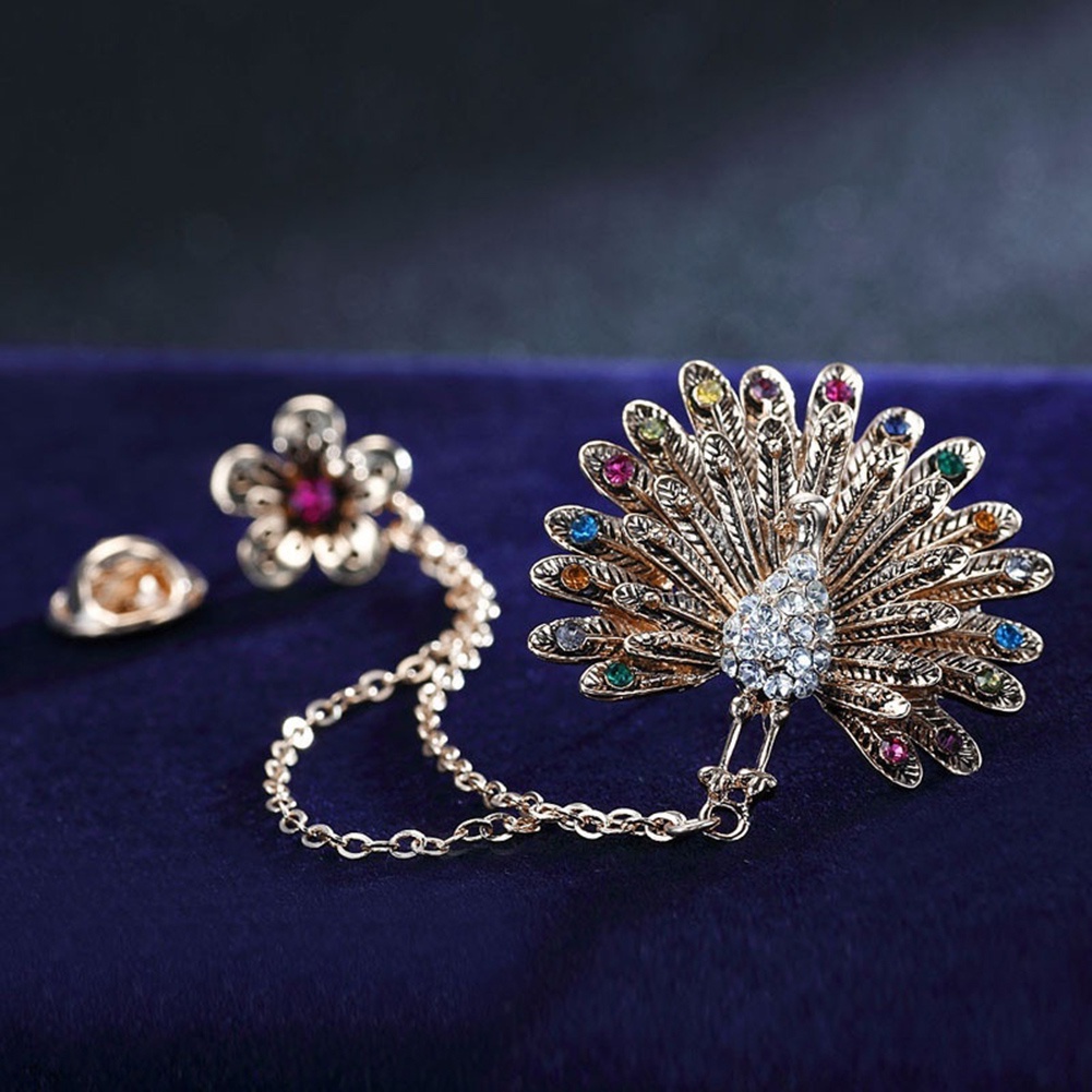 Ghim Cài Áo Hình Chim Công Đính Đá Nhân Tạo Thời Trang Cho Nữ