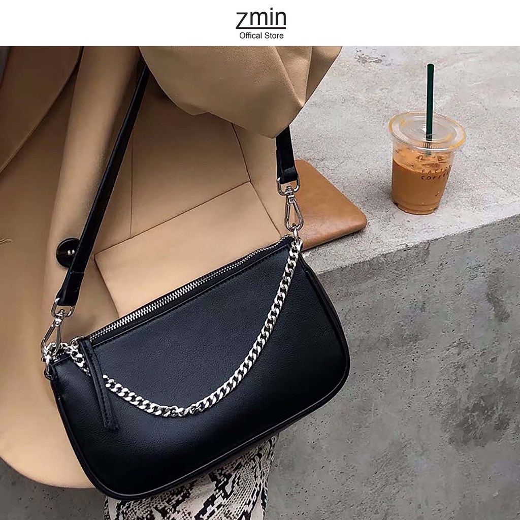 Túi kẹp nách nữ đeo chéo da thời trang Zmin, chất liệu da PU cao cấp-T047