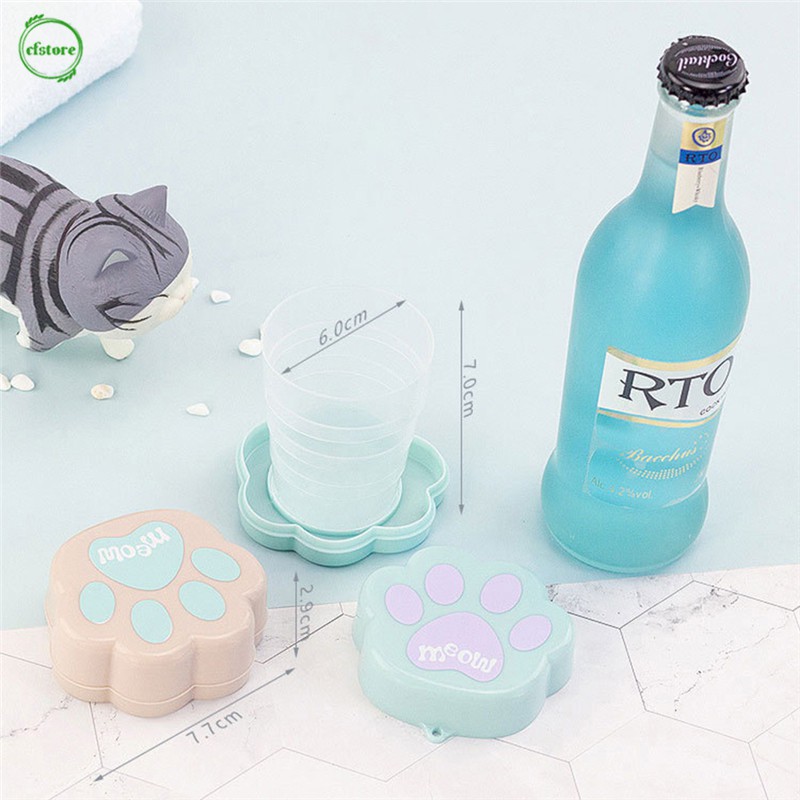 Cốc uống nước gấp gọn hình chân mèo dễ thương