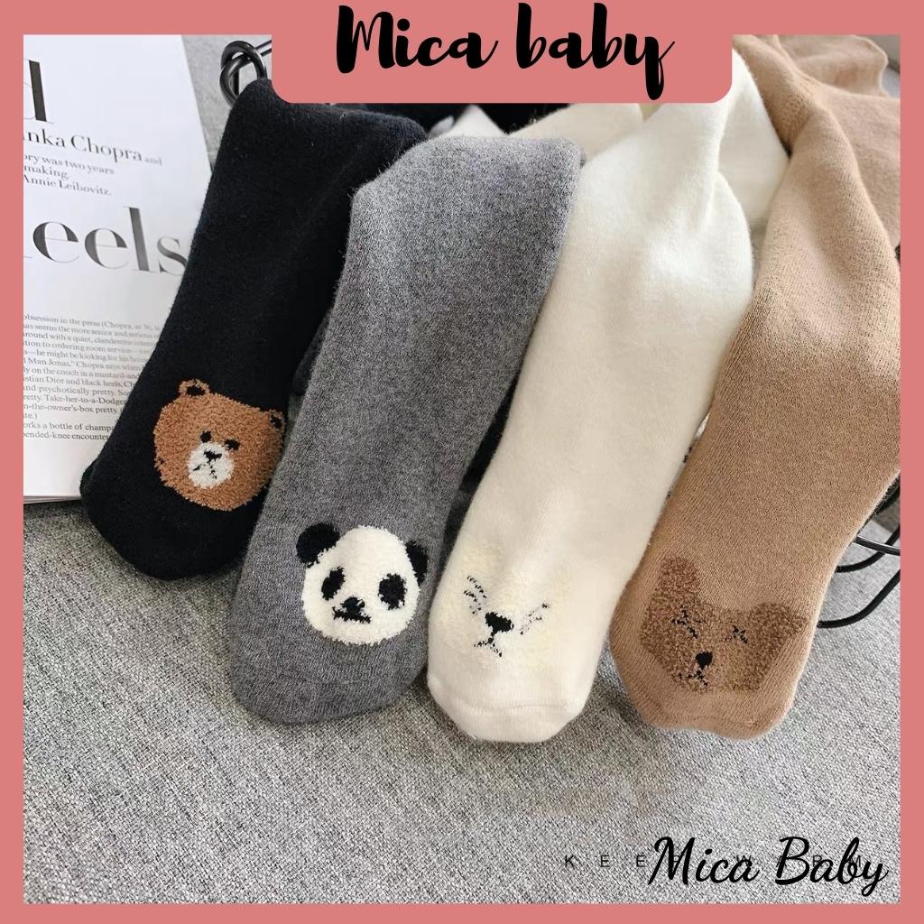 Quần tất loại dày bàn in hình gấu dễ thương cho bé Mica baby T13