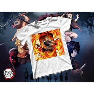 Áo thun Cotton Unisex - Anime - Kimetsu no Yaiba - Viêm trụ Rengoku
