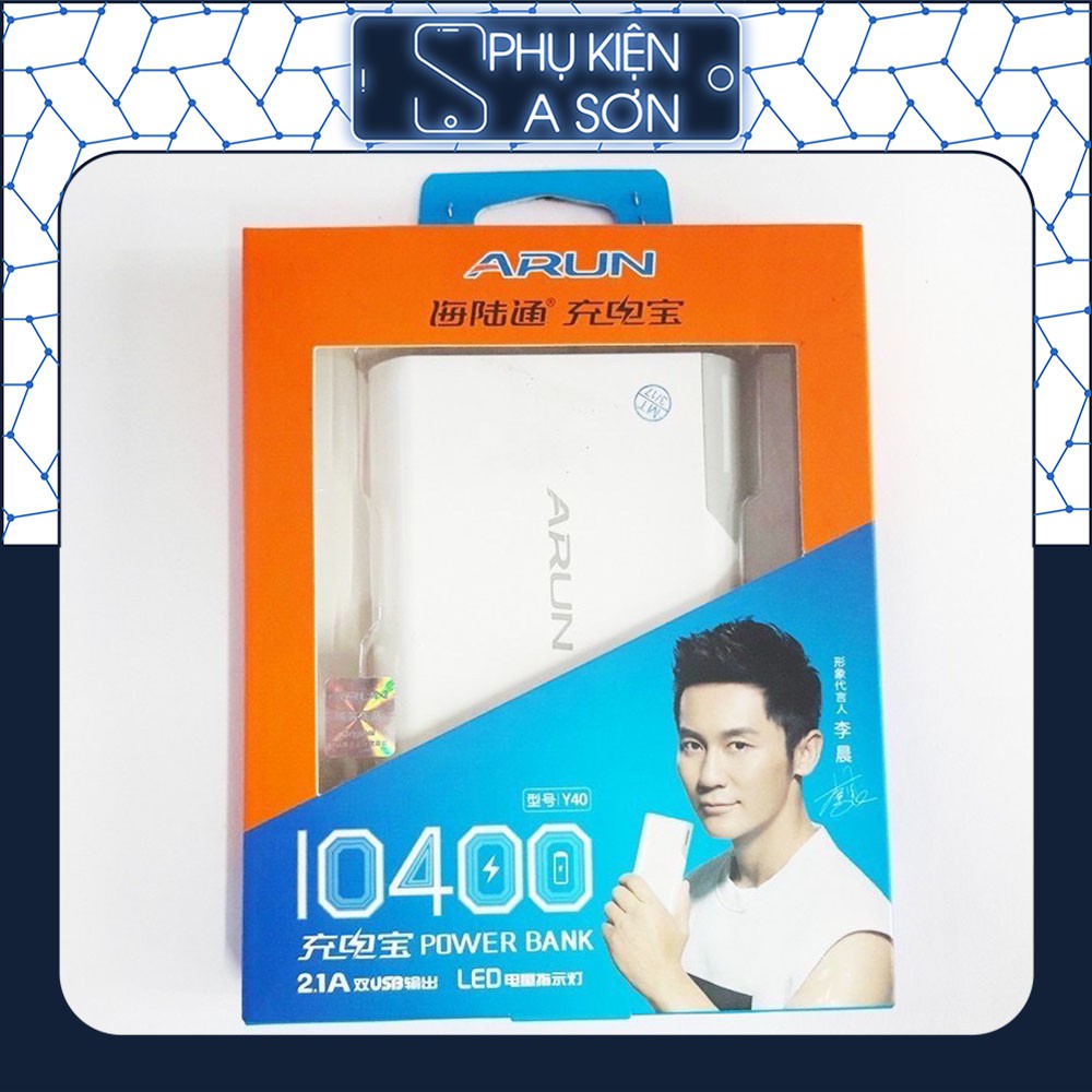 [Miễn phí vận chuyển] Sạc dự phòng Arun 10400 mah chính hãng - Bảo hành 12 tháng