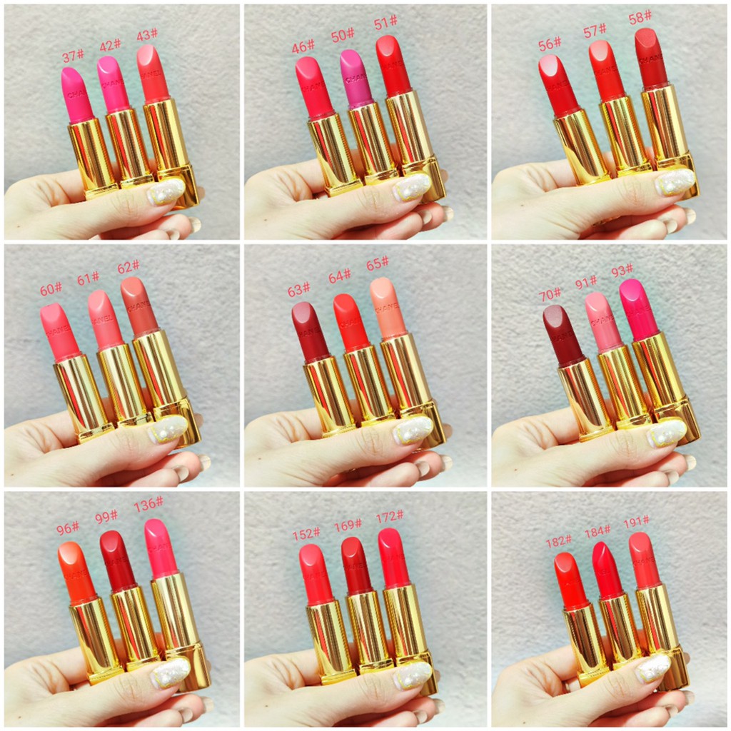 CHANEL (Hàng Mới Về) Thỏi Son Lì Nhung Mịn Mã 57 # 58 # 99 # 43