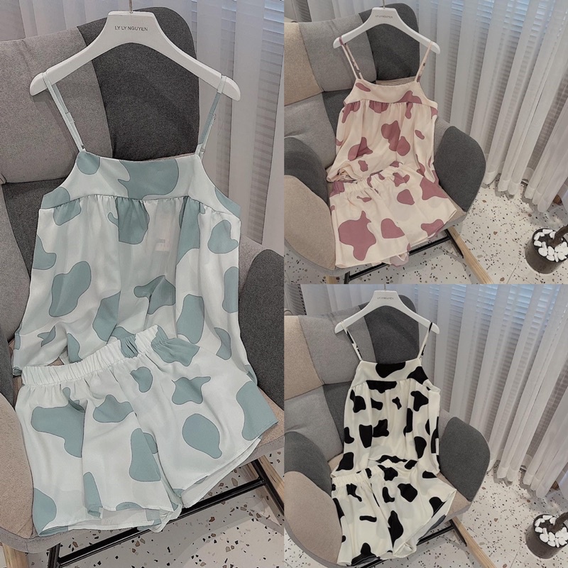 Đồ Ngủ Cao Cấp 🍀 Bộ Hai Dây Bò Sữa Chất Liệu Cao Cấp MS03 | BigBuy360 - bigbuy360.vn