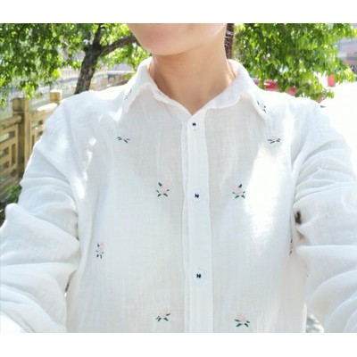 [ORDER] Áo sơ mi linen sô thêu hoa nhí , phong cách Nhật Bản 2019 | BigBuy360 - bigbuy360.vn